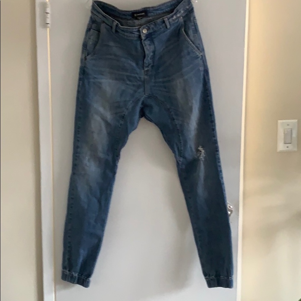 Zanerobe distressed slingshot jogger jean